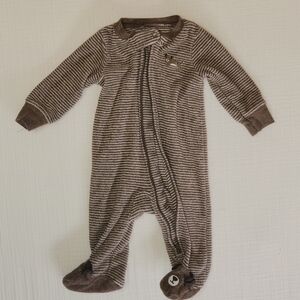 Carter's Brown Striped Footie Pajamas